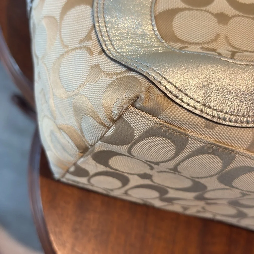 Coach  Vintage  Carly   patchwork NO callouts  canvas/leathers patent & metallic